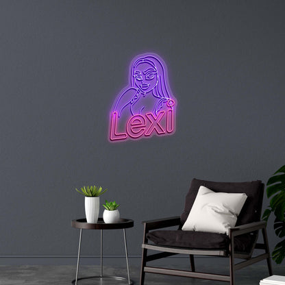 Lexi Character Outline - Premium Neon Artwork