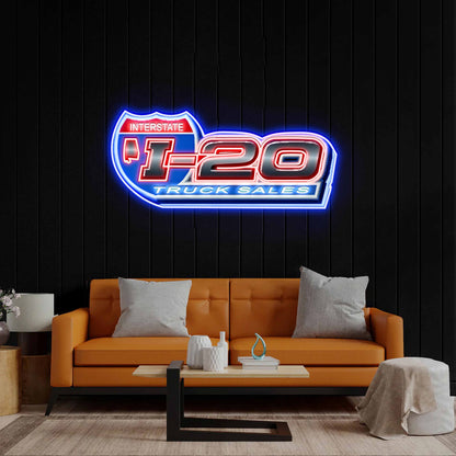 Interstate I-20 Truck Sales - Premium Neon Artwork
