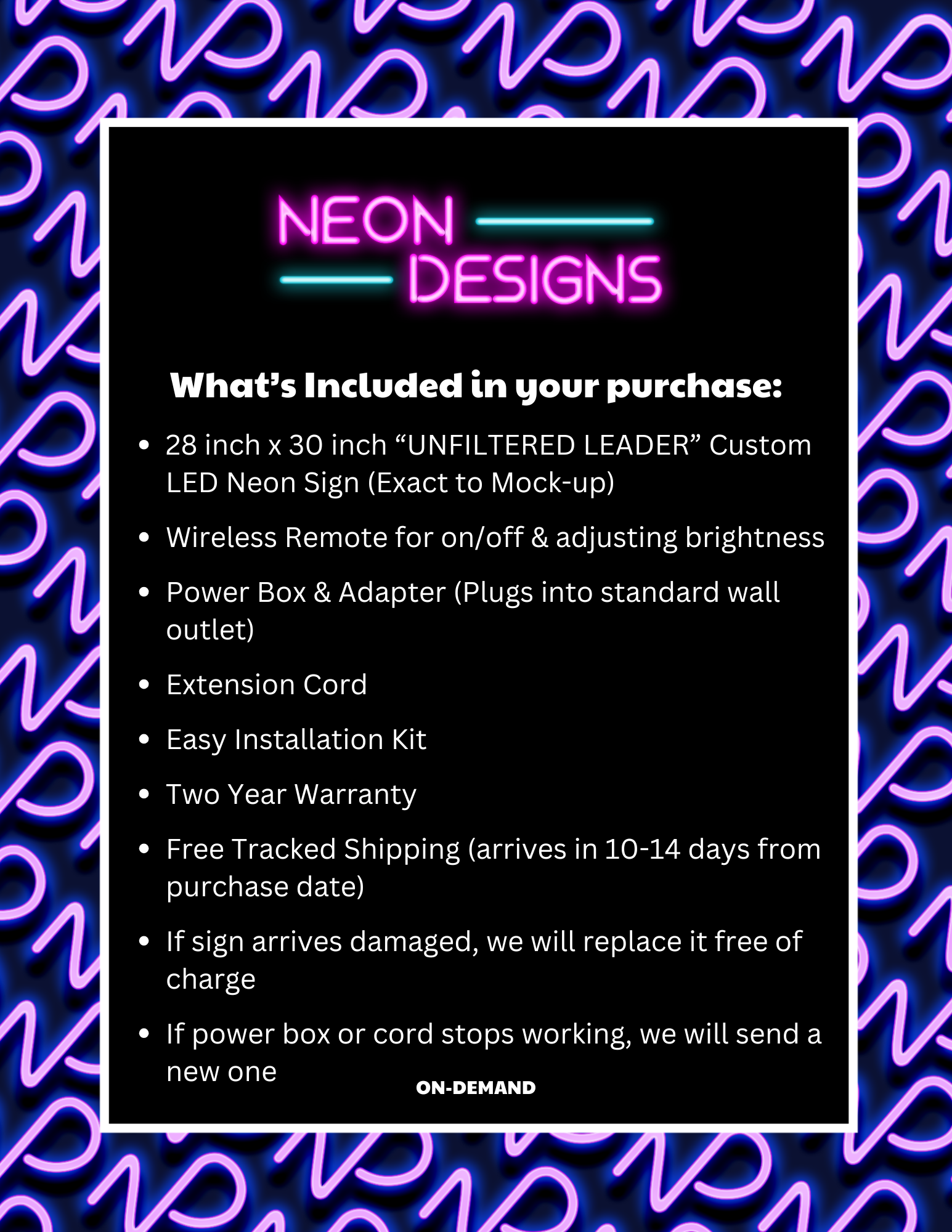 UNFILTERED LEADER - Premium Neon Artwork