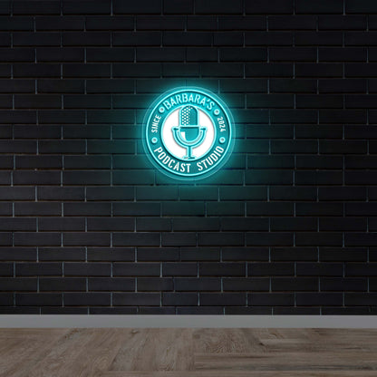 Barbara’s Podcast Studio - Premium Neon Artwork
