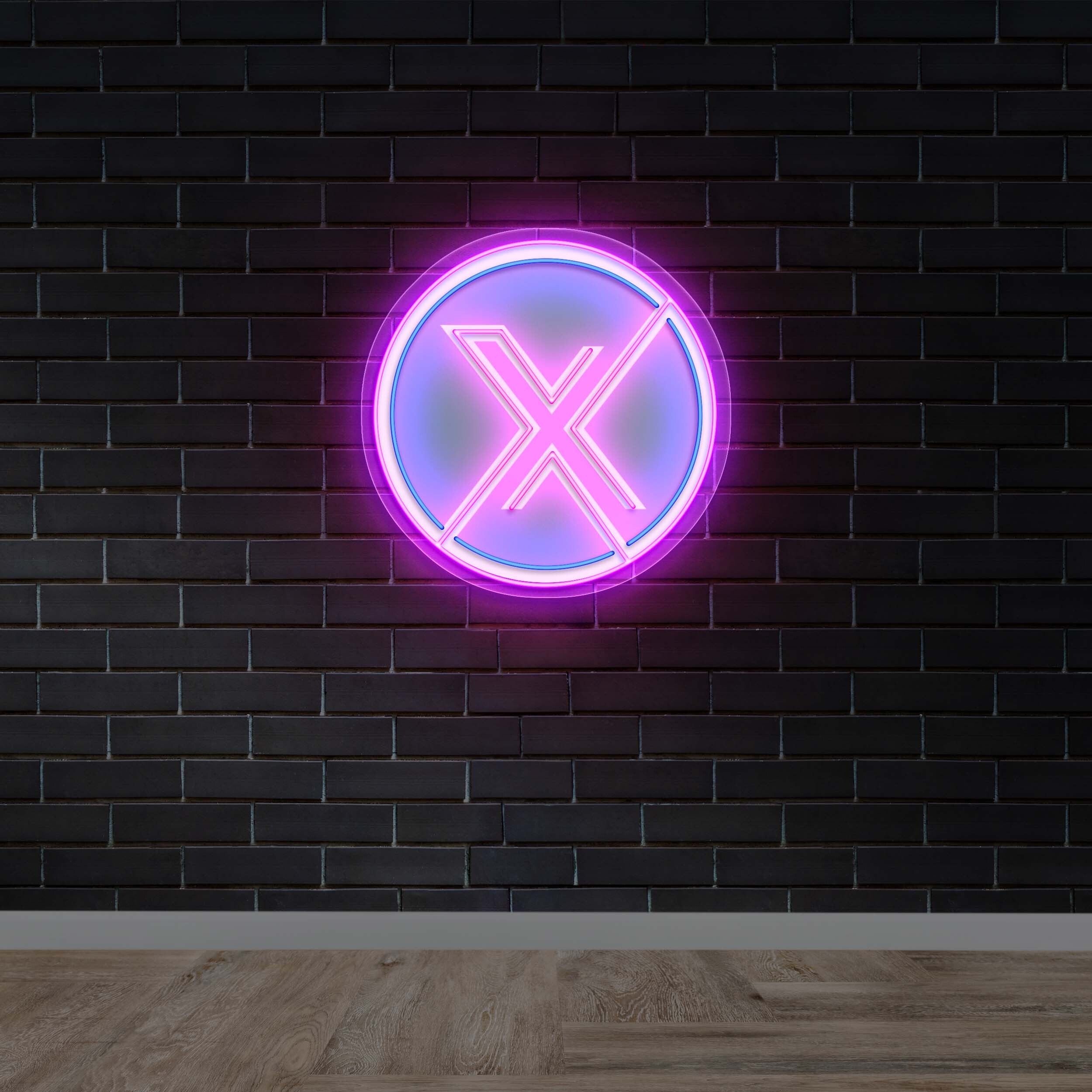 X - Premium Neon Artwork