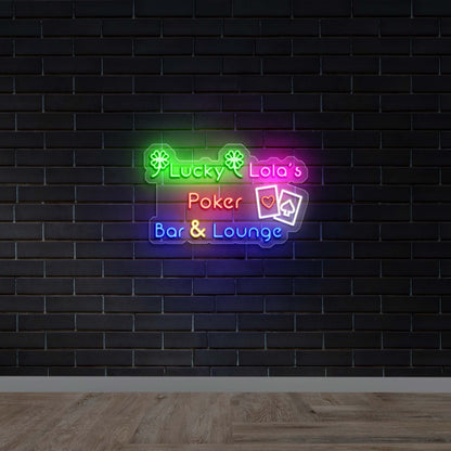 Lucky Lola's Poker Bar & Lounge - Premium Neon Artwork