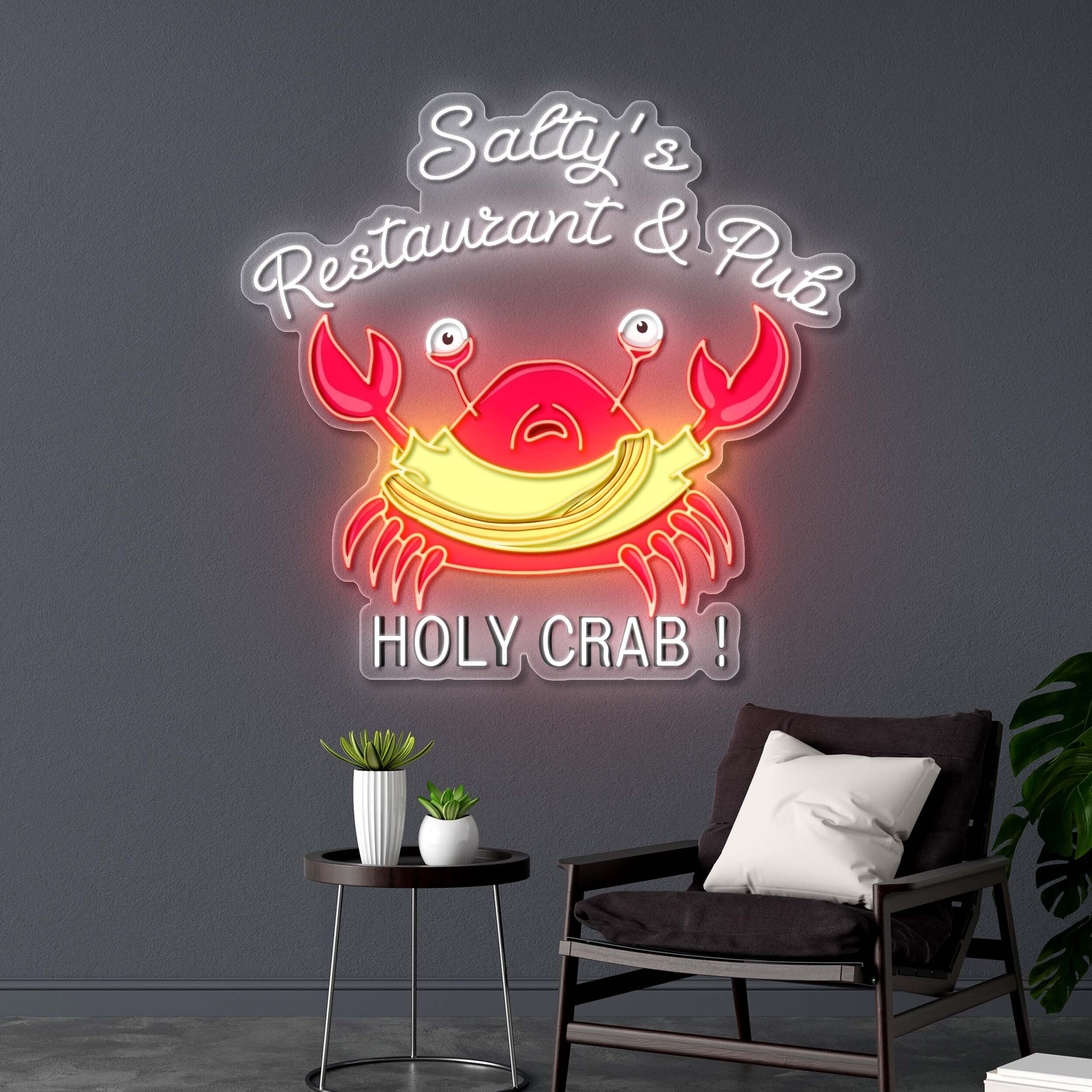 Salty's Restaurant & Pub Holy Crab - Premium Neon Artwork