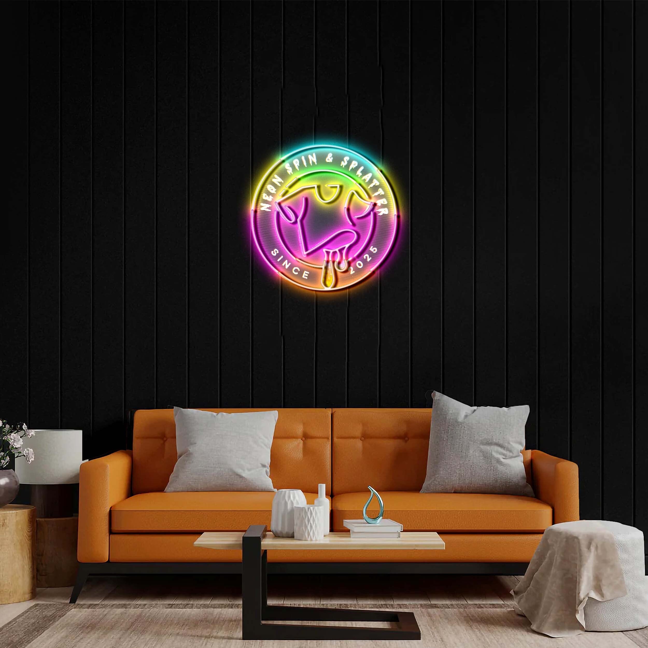 NEON SPIN & SPLATTER - Premium Neon Artwork