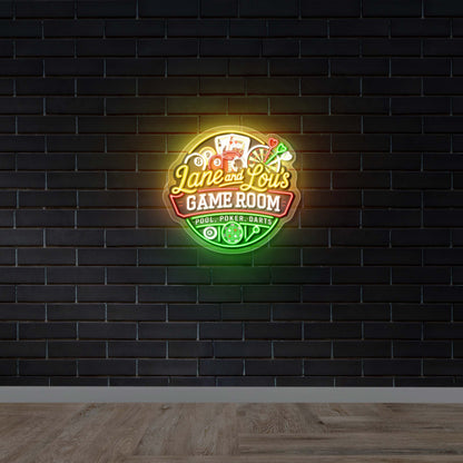 Lane and Lou's GAME ROOM - Premium Neon Artwork