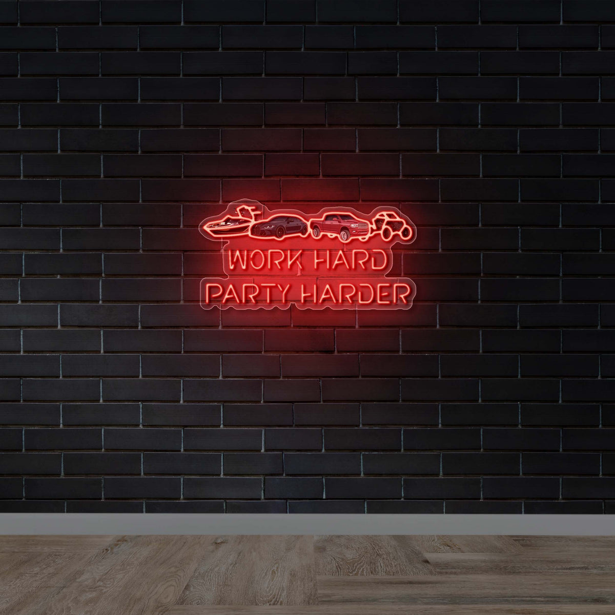 Work Hard Party Harder - Premium Neon Artwork