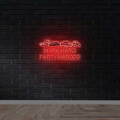 Work Hard Party Harder - Premium Neon Artwork