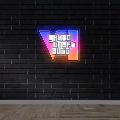 Grand Theft Auto VI - Premium Neon Artwork