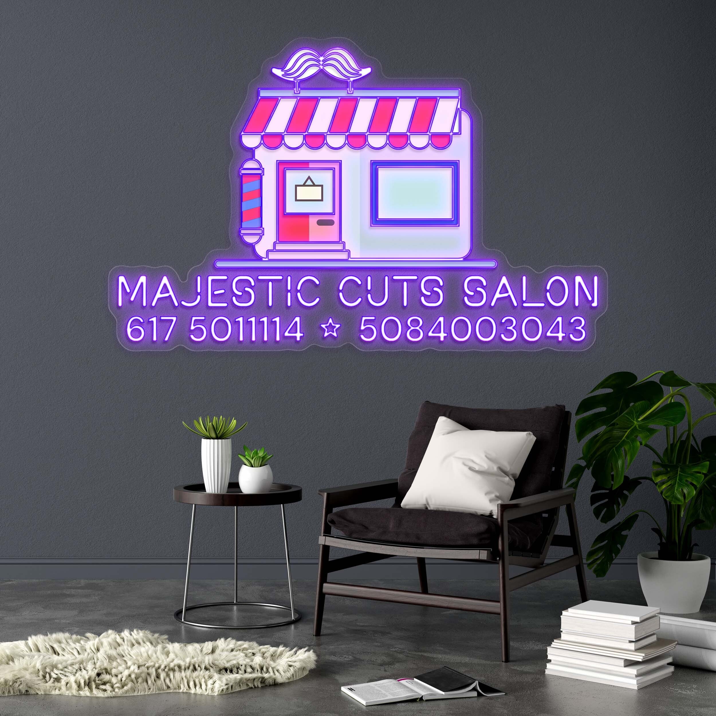MAJESTIC CUTS SALON - Premium Neon Artwork