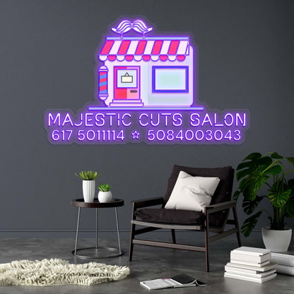 MAJESTIC CUTS SALON - Premium Neon Artwork