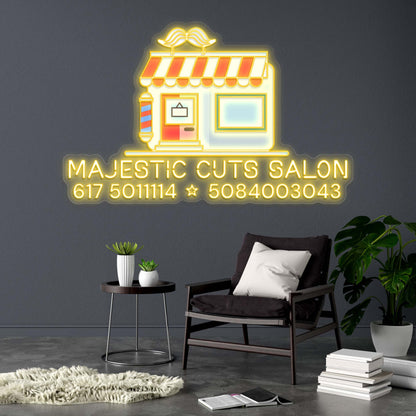 MAJESTIC CUTS SALON - Premium Neon Artwork
