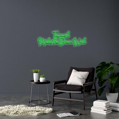 Teamwork Makes the Dream Work - Premium Neon Artwork