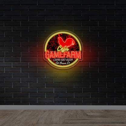 Ceja Gamefarm - Premium Neon Artwork
