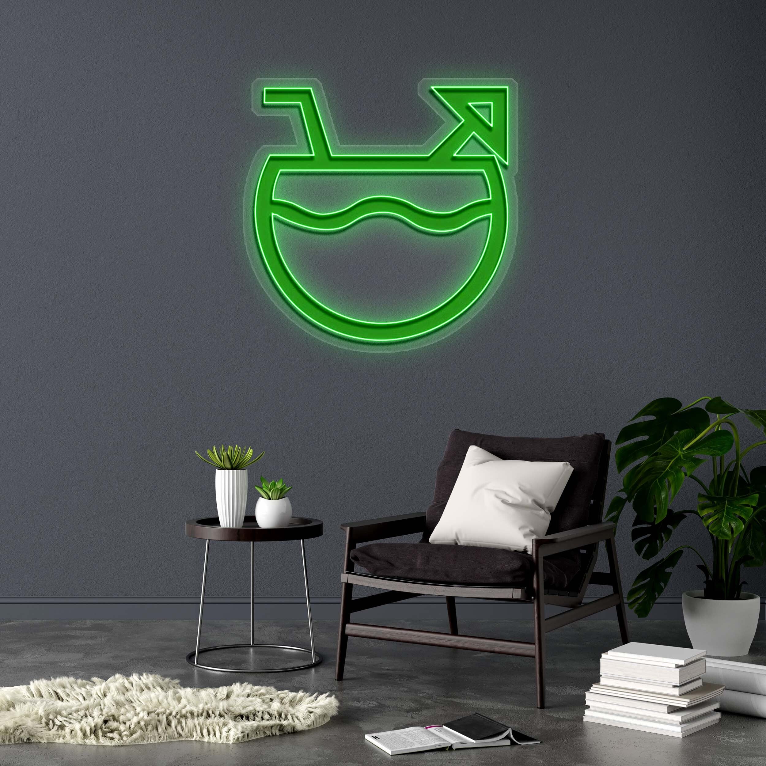 Mr. Coconut logo - Premium Neon Artwork