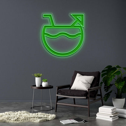 Mr. Coconut logo - Premium Neon Artwork