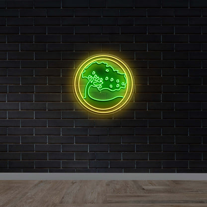 Neon Tree in Circle - Premium Neon Artwork