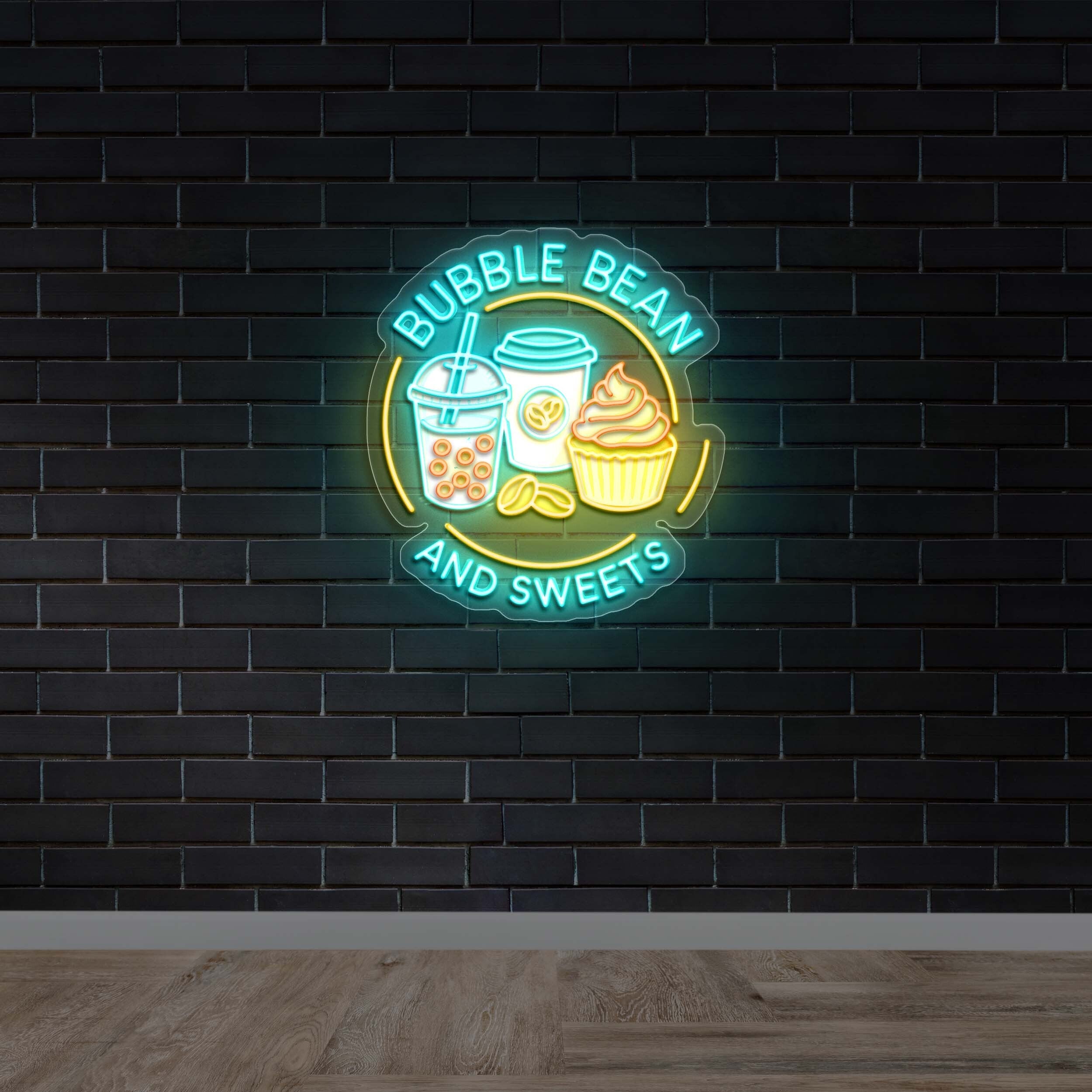 BUBBLE BEAN AND SWEETS - Premium Neon Artwork