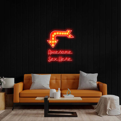 Awesome Sex Here - Premium Neon Artwork