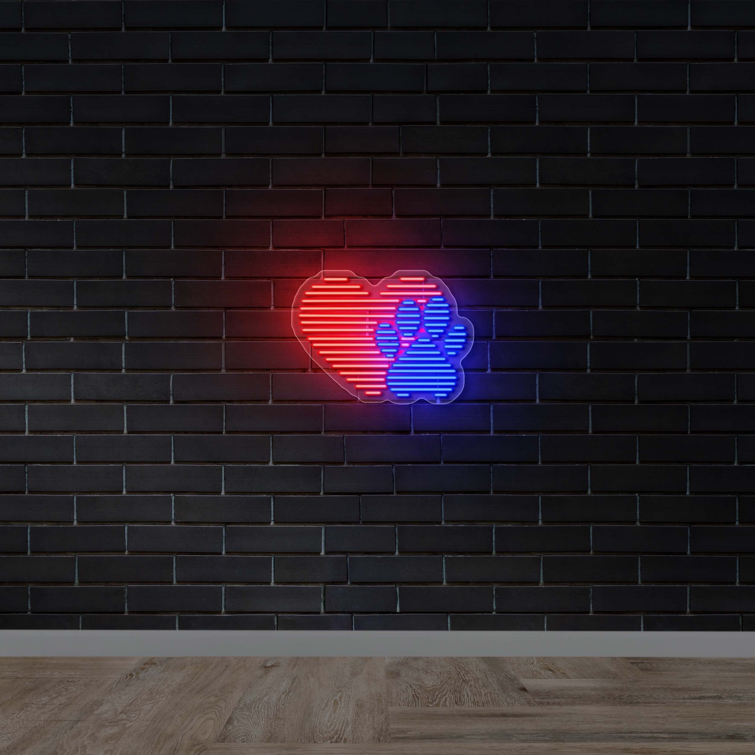 Heart with Paw Print - Premium Neon Artwork