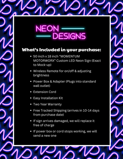 MOMENTUM MOTORWORX - Premium Neon Artwork