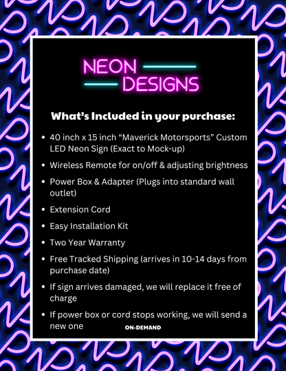 Maverick Motorsports - Premium Neon Artwork