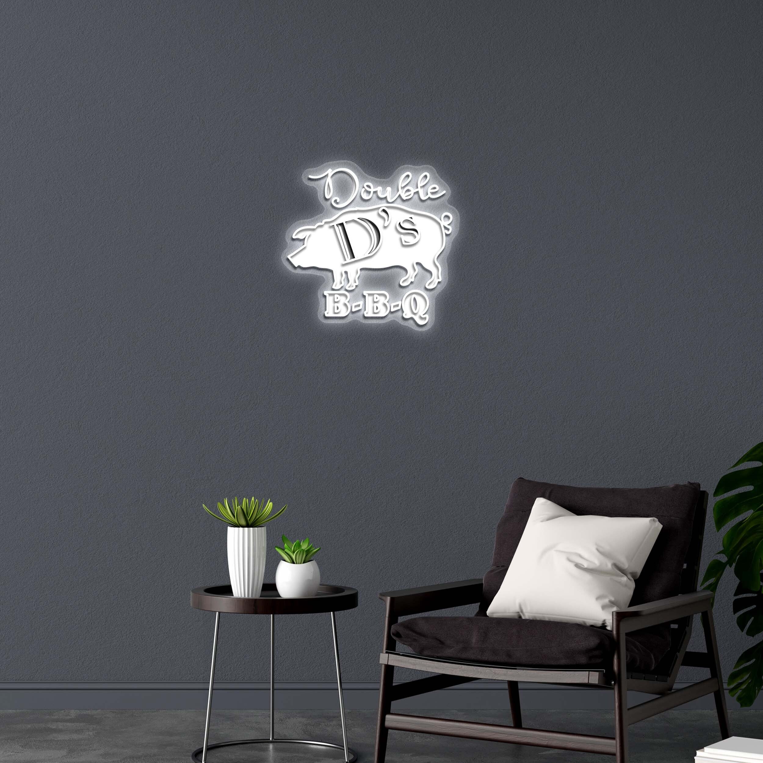 Double D's B-B-Q - Premium Neon Artwork