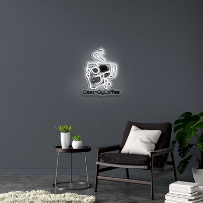 Death by Coffee - Premium Neon Artwork