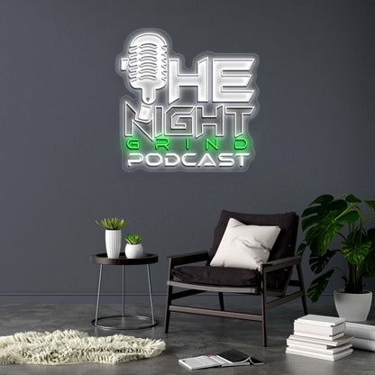THE NIGHT GRIND PODCAST - Premium Neon Artwork
