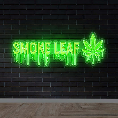 SMOKE LEAF (DRIP LOOK) - Premium Neon Artwork