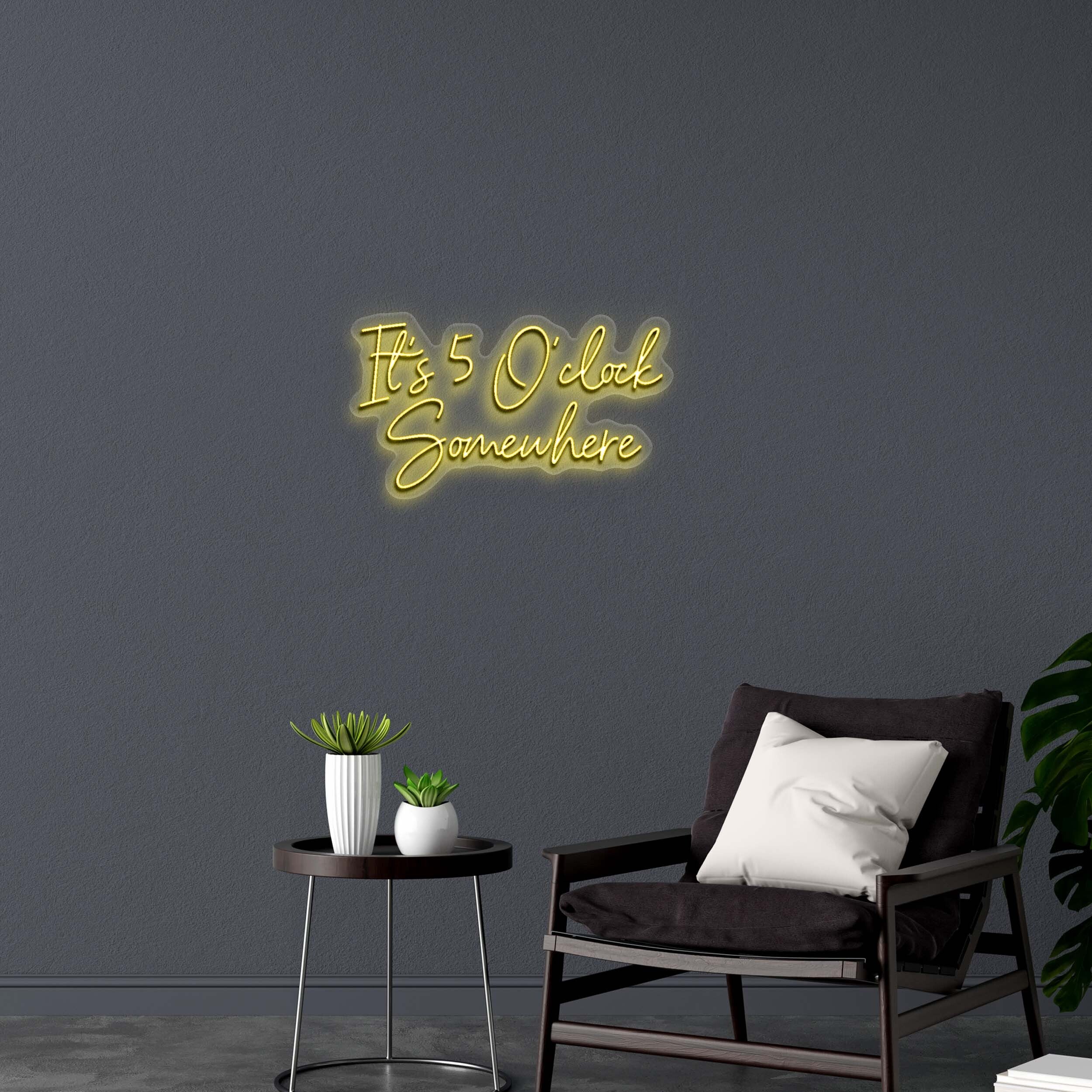 It's 5 O'clock Somewhere - Premium Neon Artwork