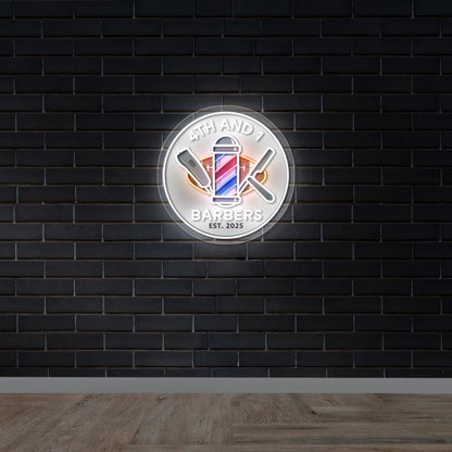 4th And 1 Barbers Est 2025 - Premium Neon Artwork