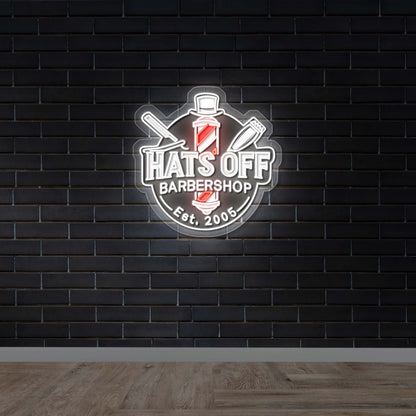 HATS OFF BARBERSHOP - Premium Neon Artwork