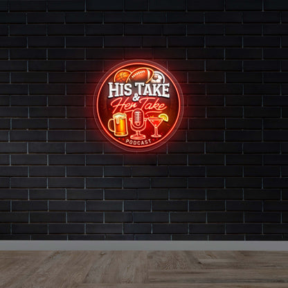 HIS TAKE & HER TAKE PODCAST - Premium Neon Artwork