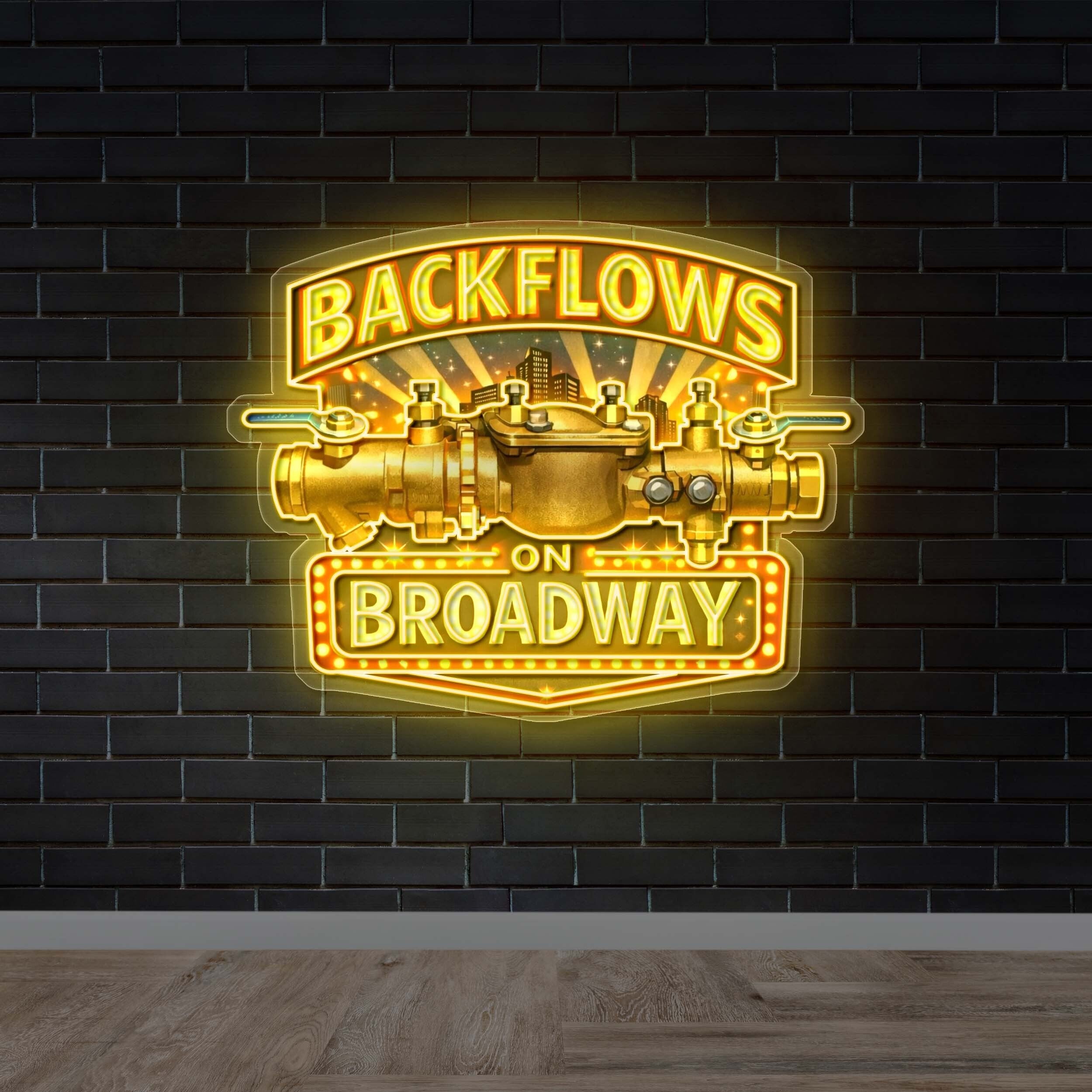 Backflows on Broadway - Premium Neon Artwork