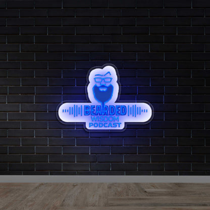 Bearded Wisdom Podcast - Premium Neon Artwork