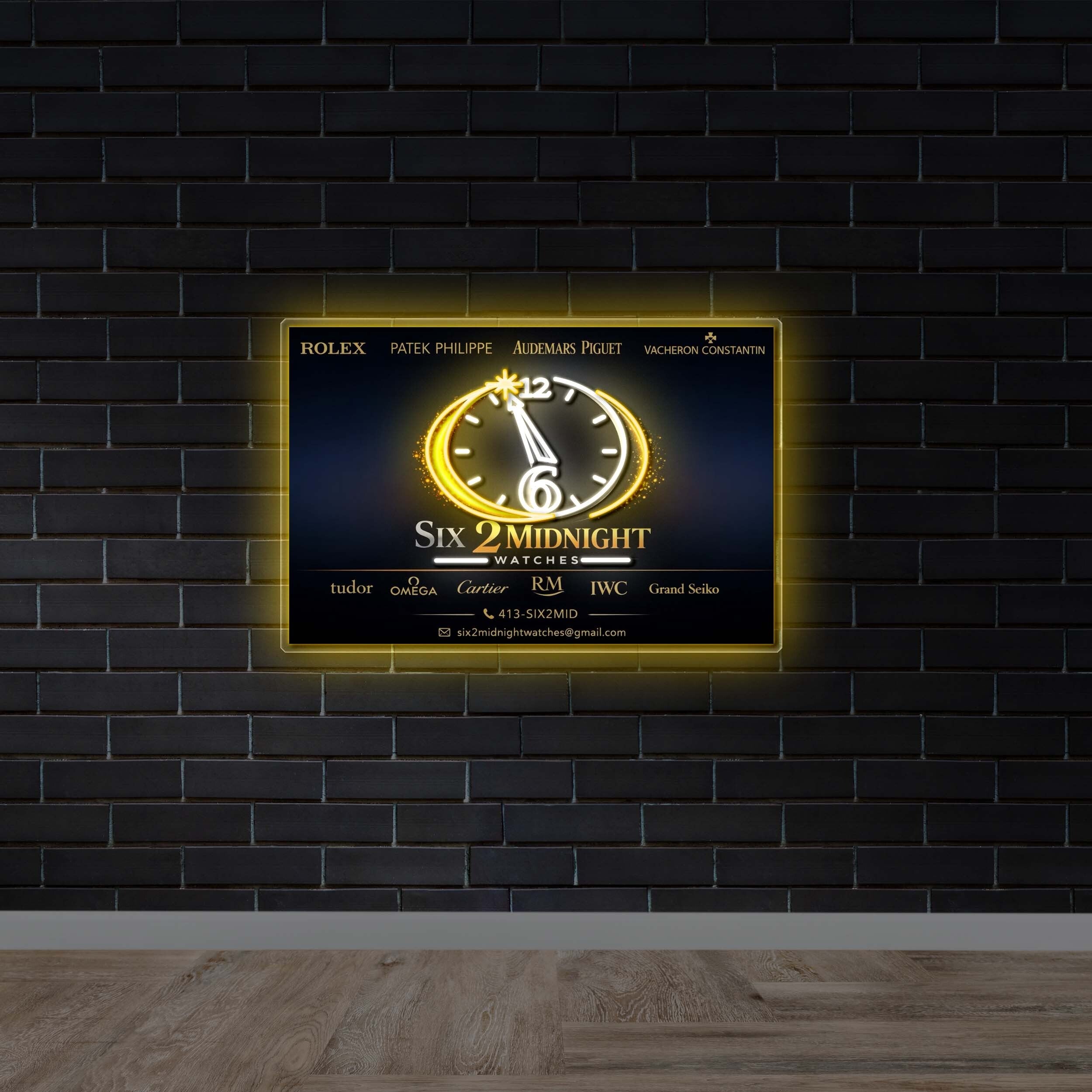 Six 2 Midnight Watches | Front-lit and Backlit Version - Premium Neon Artwork