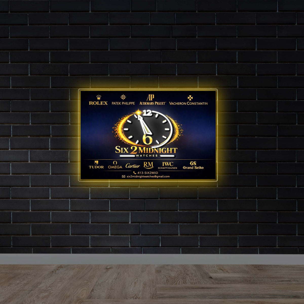 Six 2 Midnight Watches | Front-lit and Backlit Version - Premium Neon Artwork