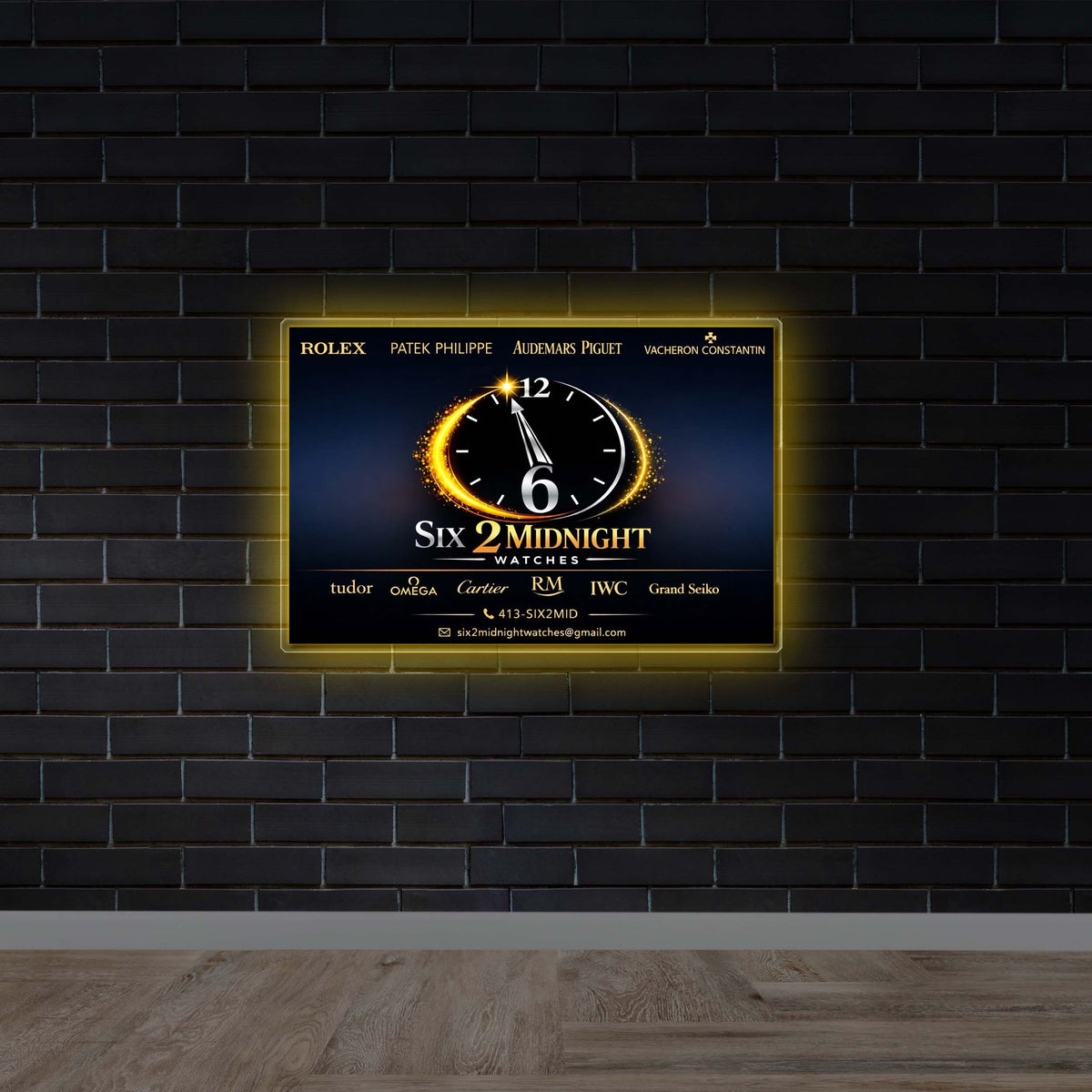 Six 2 Midnight Watches | Backlit Version - Premium Neon Artwork