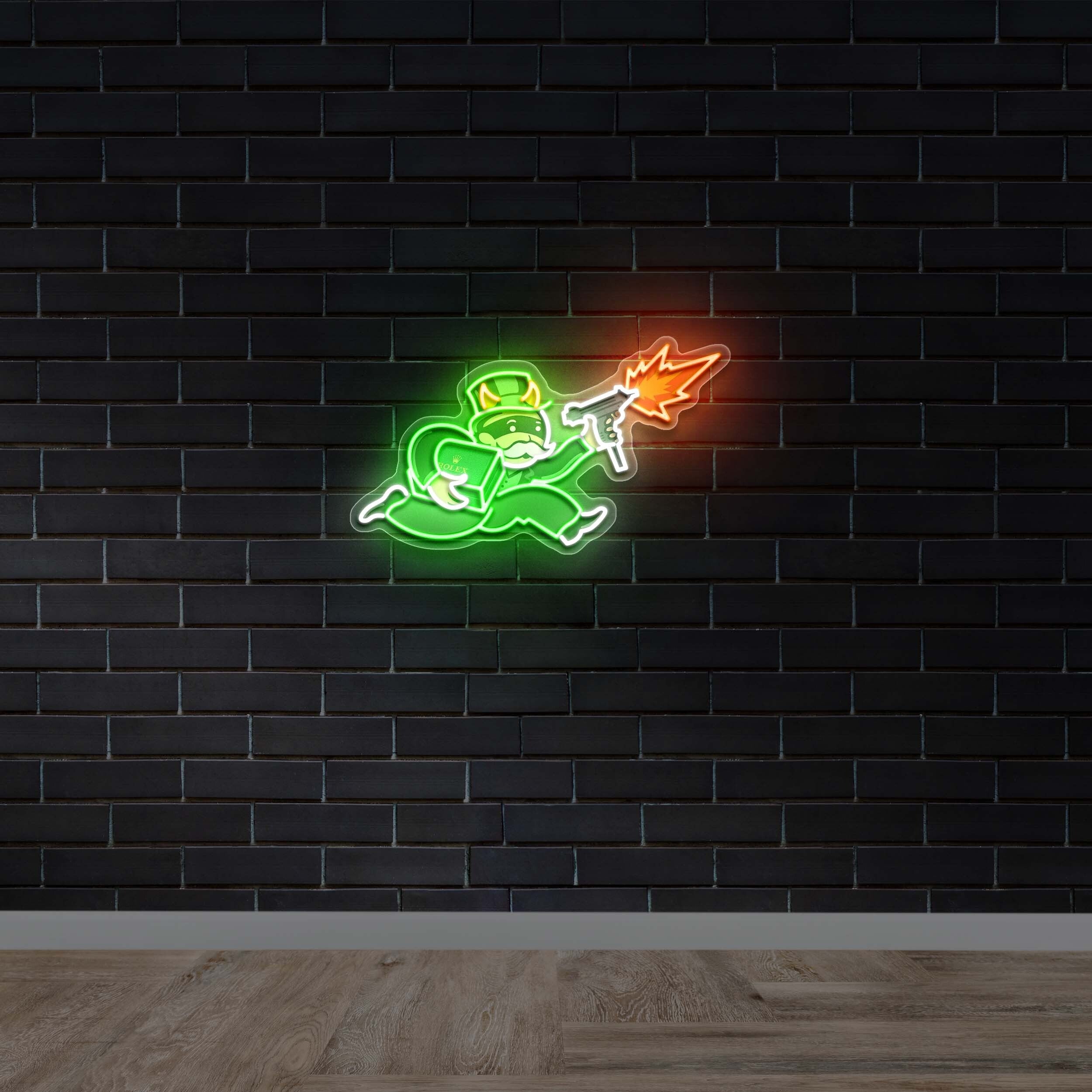 Mr. Monopoly Man - Premium Neon Artwork