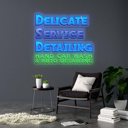 DELICATE SERVICE DETAILING - Premium Neon Artwork