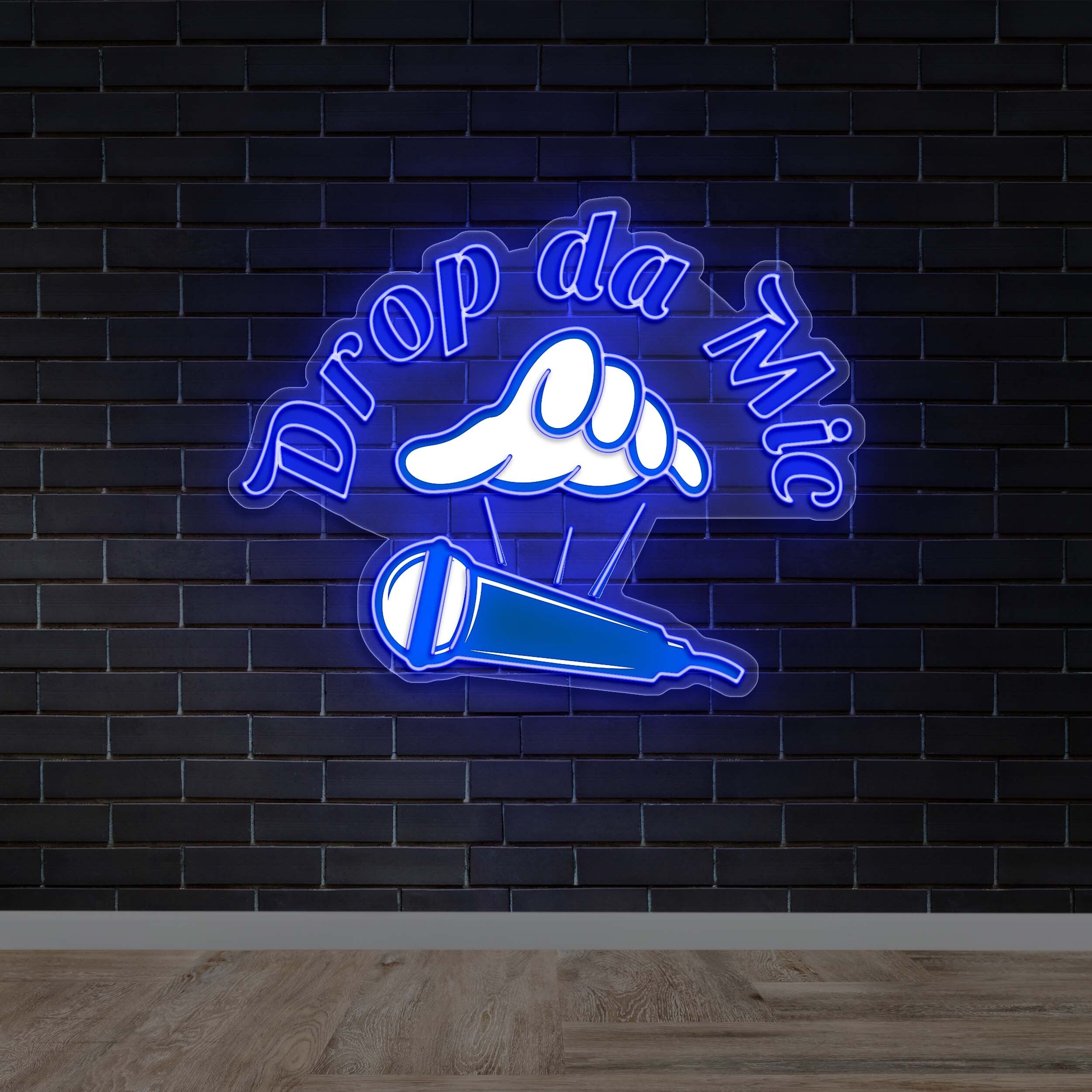 DROP DA MIC - Premium Neon Artwork