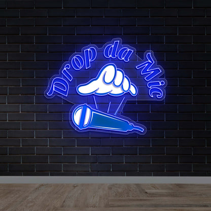 DROP DA MIC - Premium Neon Artwork
