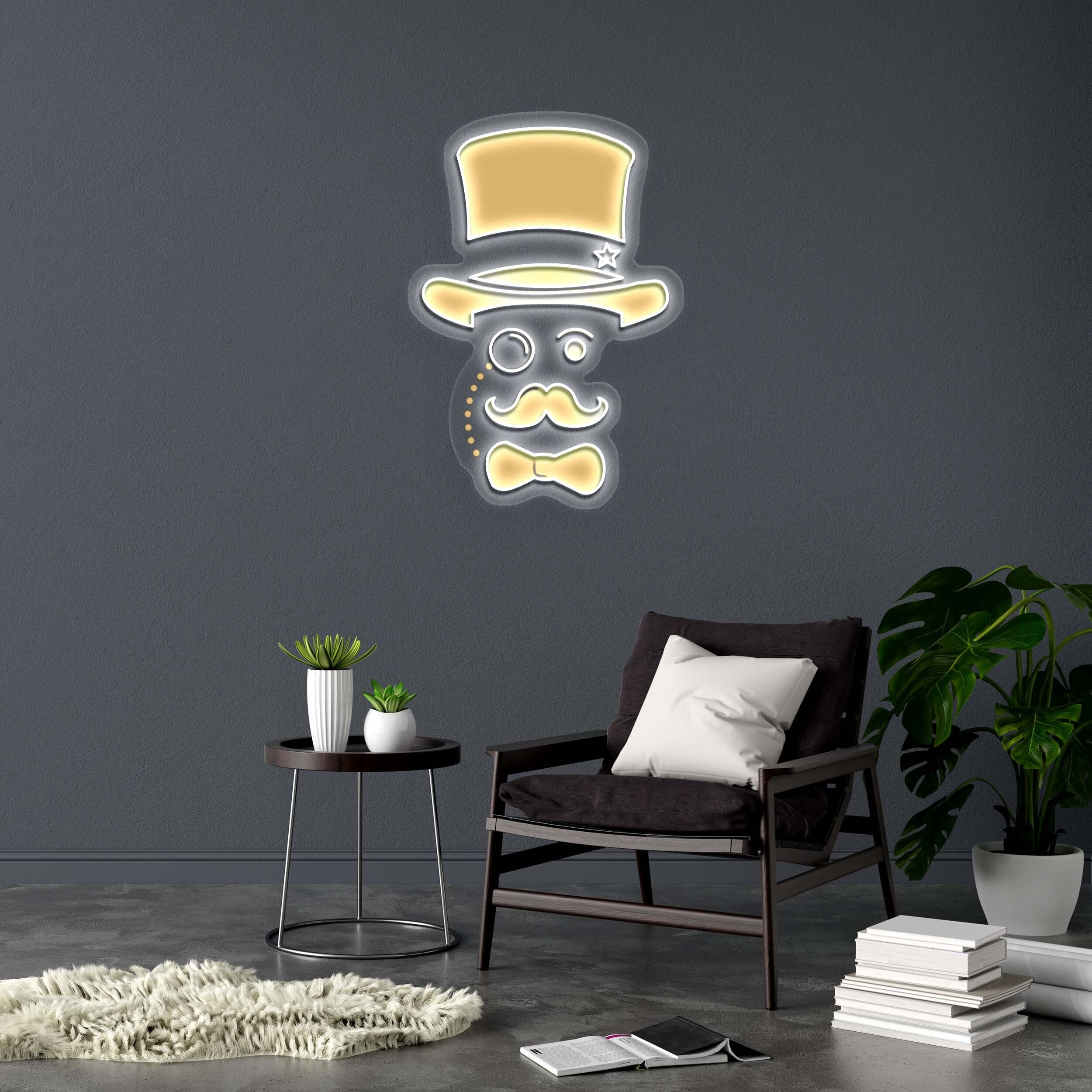 The DAPPER GENTLEMAN logo - Premim Neon Artwork