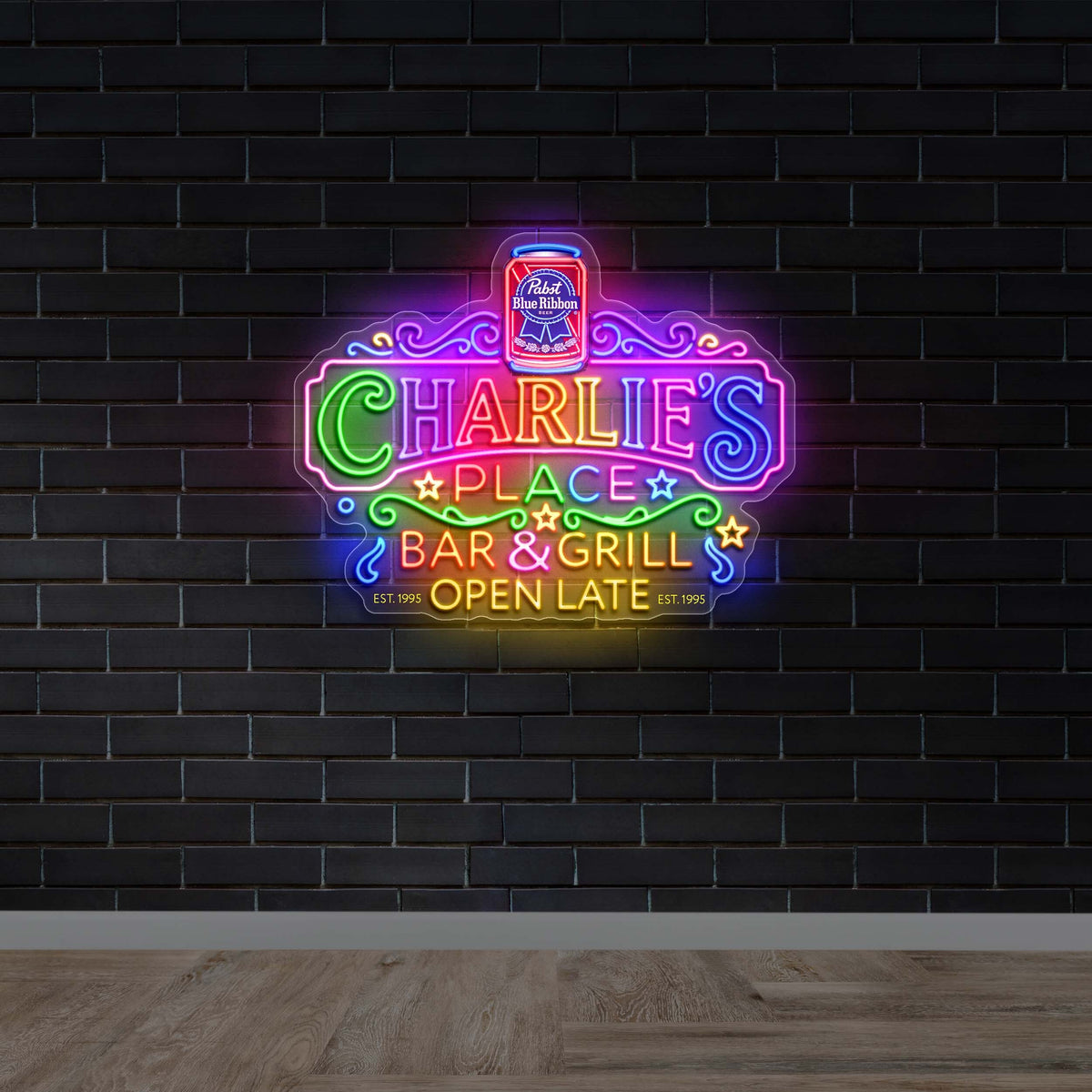 Charlie's Place Bar & Grill - Premium Neon Artwork