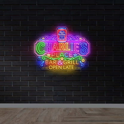 Charlie's Place Bar & Grill - Premium Neon Artwork