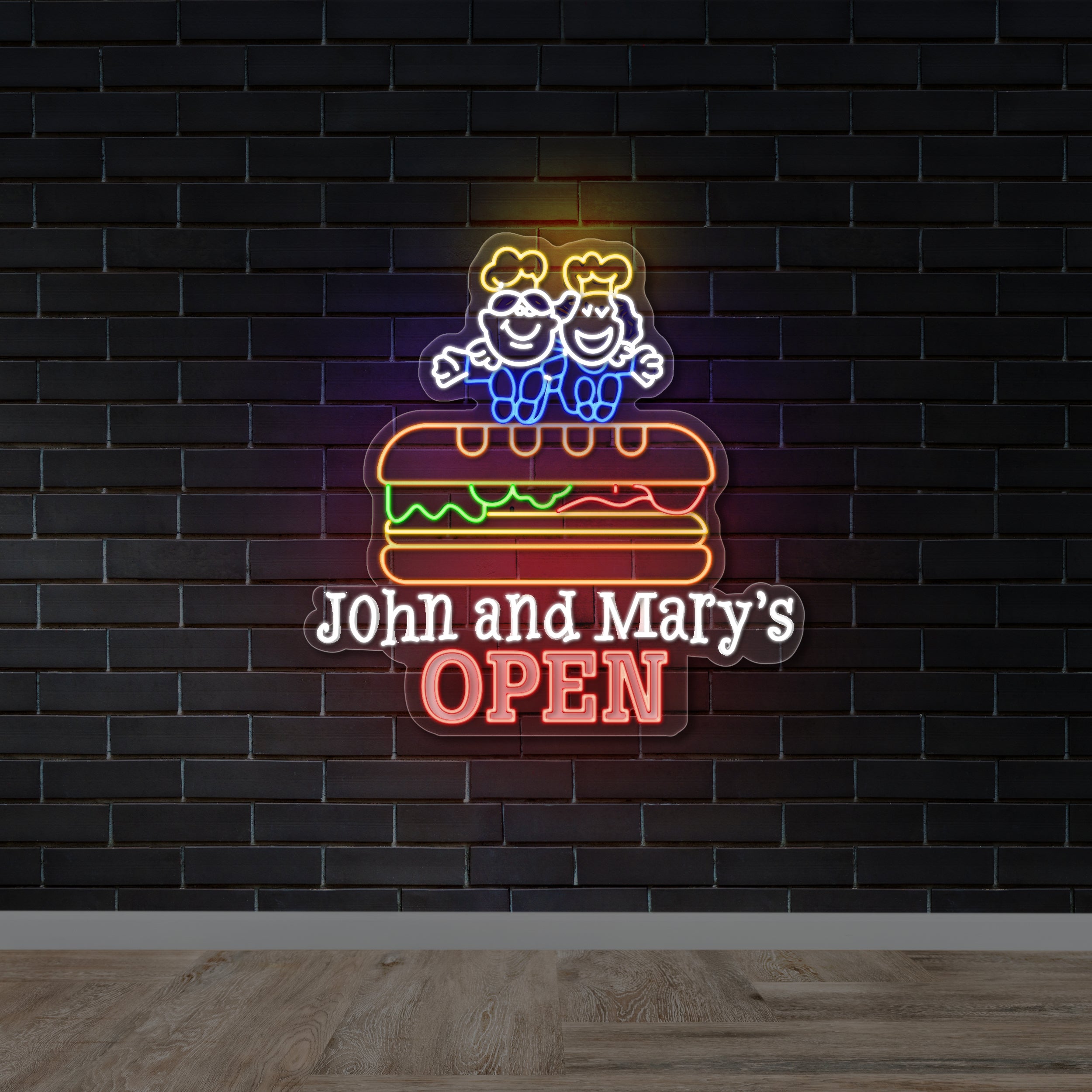 JOHN AND MARY'S OPEN - Premium Neon Artwork