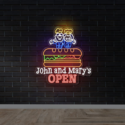 JOHN AND MARY'S OPEN - Premium Neon Artwork