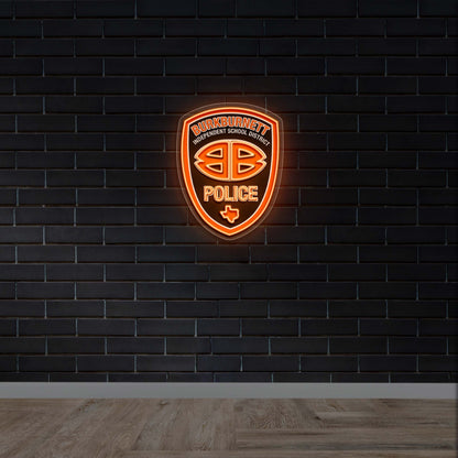 Burkburnett ISD Police Patch - Premium Neon Artwork