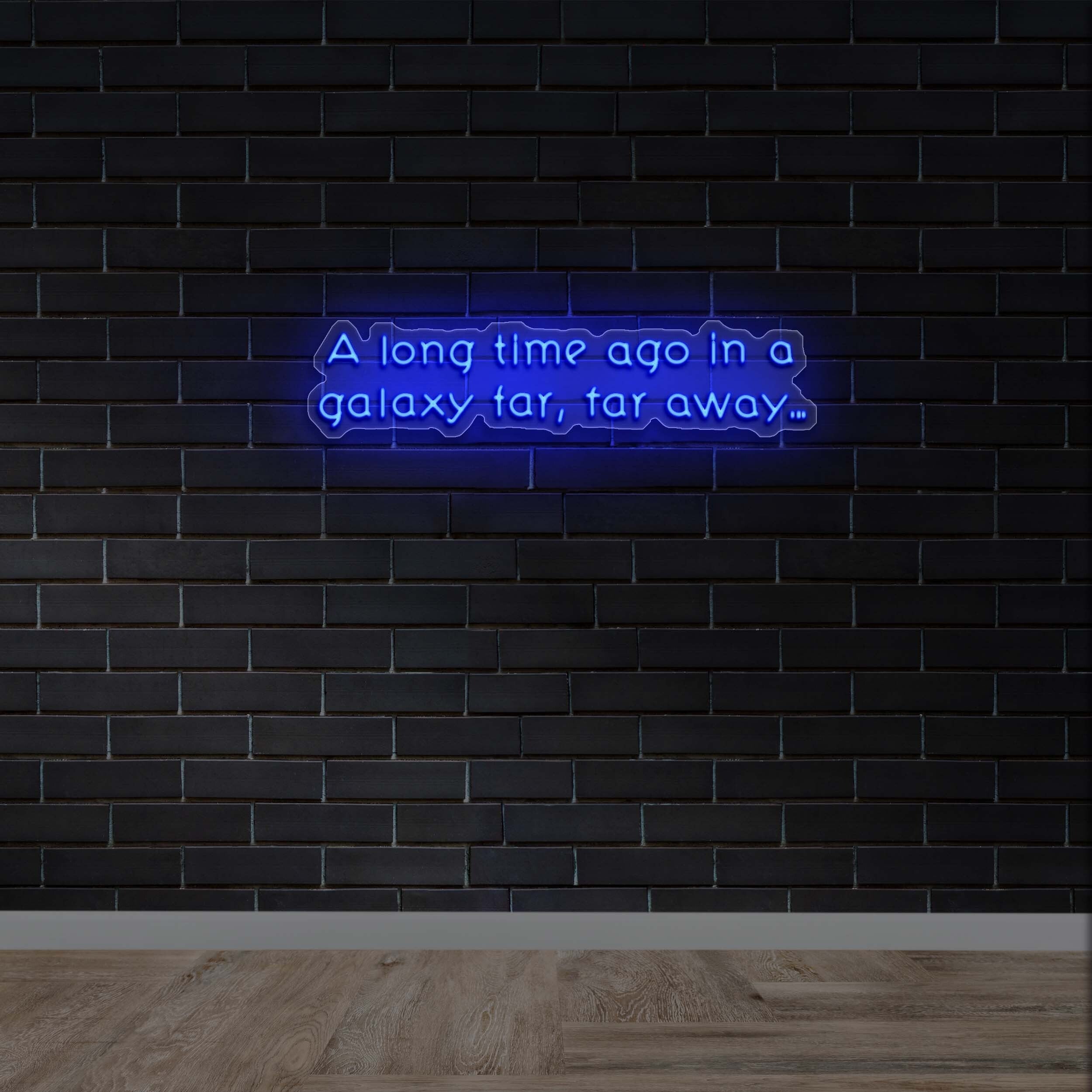 A Long Time Ago in a Galaxy Far, Far Away (Rio font) - Premium Neon Artwork