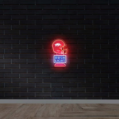 Arkansas Razorback Helmet Bush Light - Premium Neon Artwork